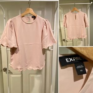 Express pink scalloped shirt, size XS